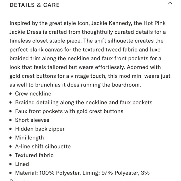 Hot pink tweed “Jackie” dress from Tuckernuck - Picture 6 of 6